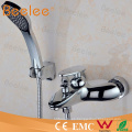 Cuarto de baño montado en la pared contemporáneo Mezclador de ducha Faucet Inc Manguera y auricular cromado